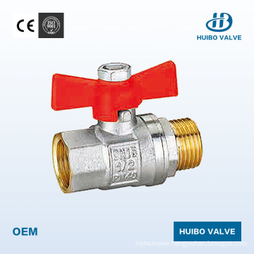 Male Thread Nickel Plated Brass Ball Valve for Water